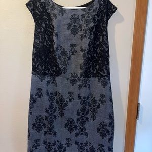 Adrianna Papell black and white stretchy dress